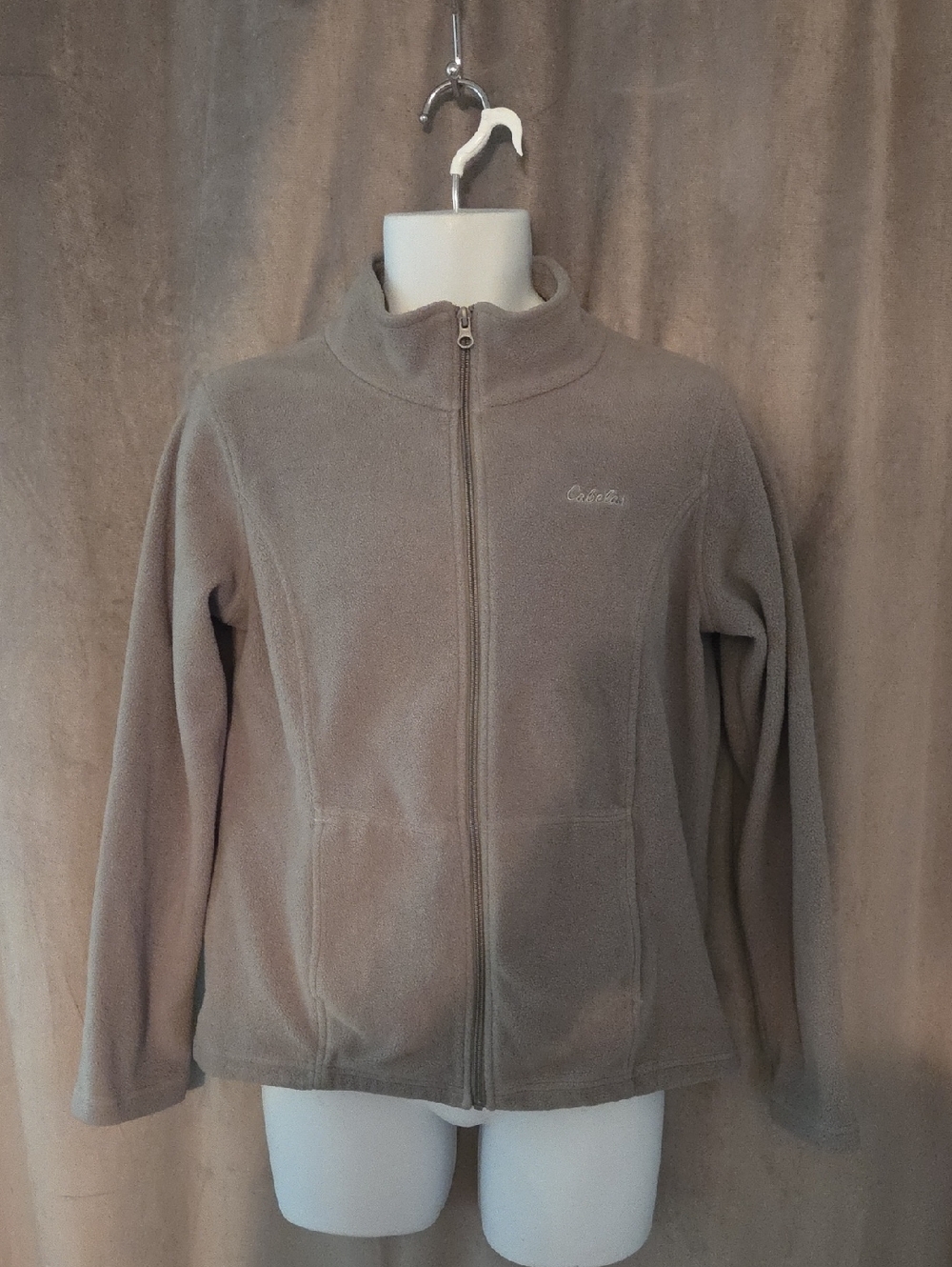 Cabela's Women's Medium Taupe Full-Zip Teddy Fleece Jacket